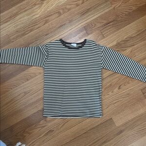 Jamie Kay Long Sleeve Brown and Cream Stripped Shirt